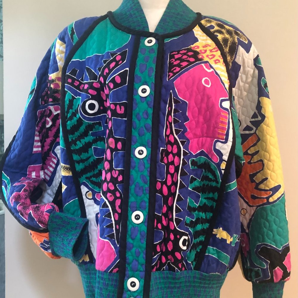 Jeanne Marc abstract jacket size Petite 4-6